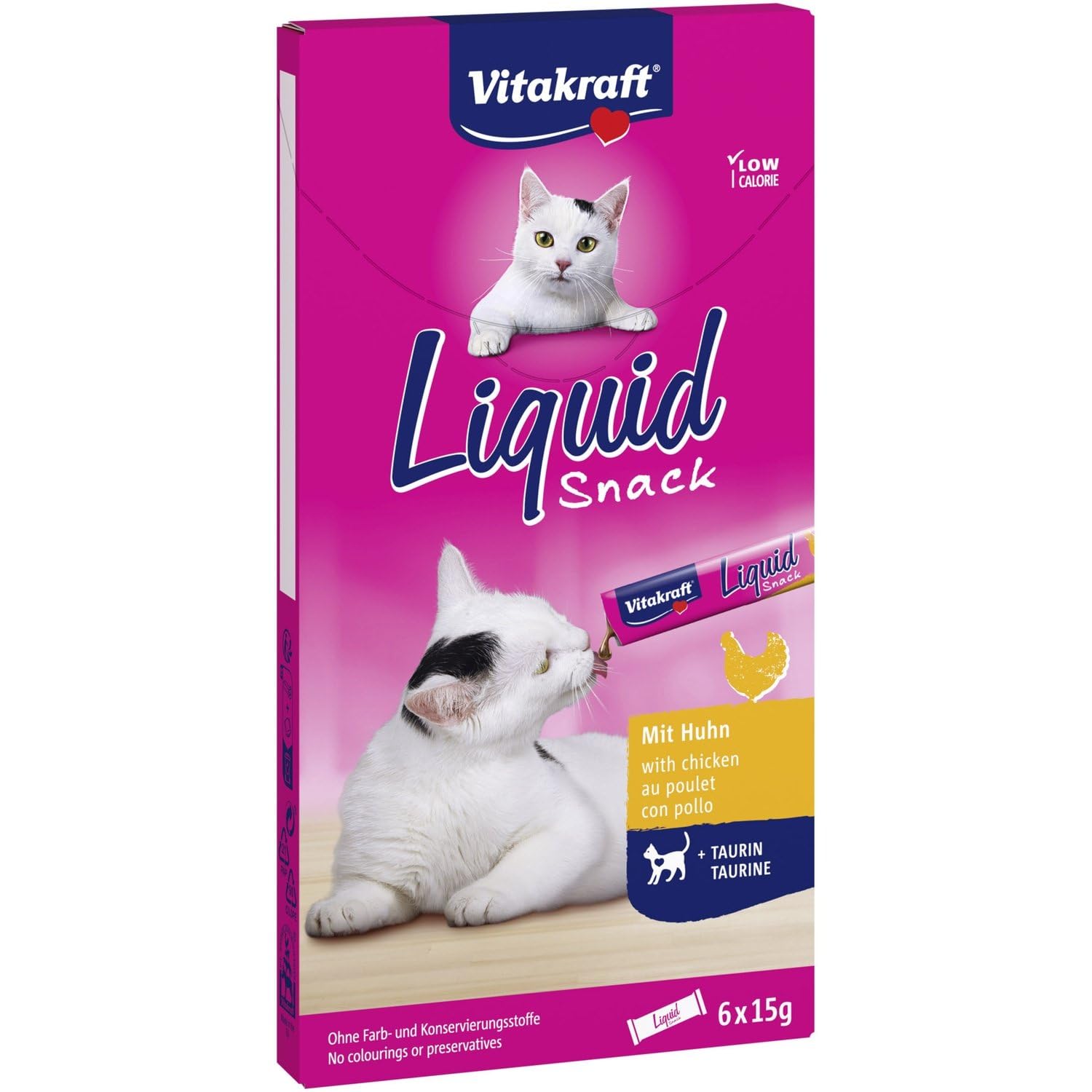 Friandises pour Chat Adulte Poulet Taurine VITAKRAFT - la Boite de 1 pièce Lot De 4 - par Lot