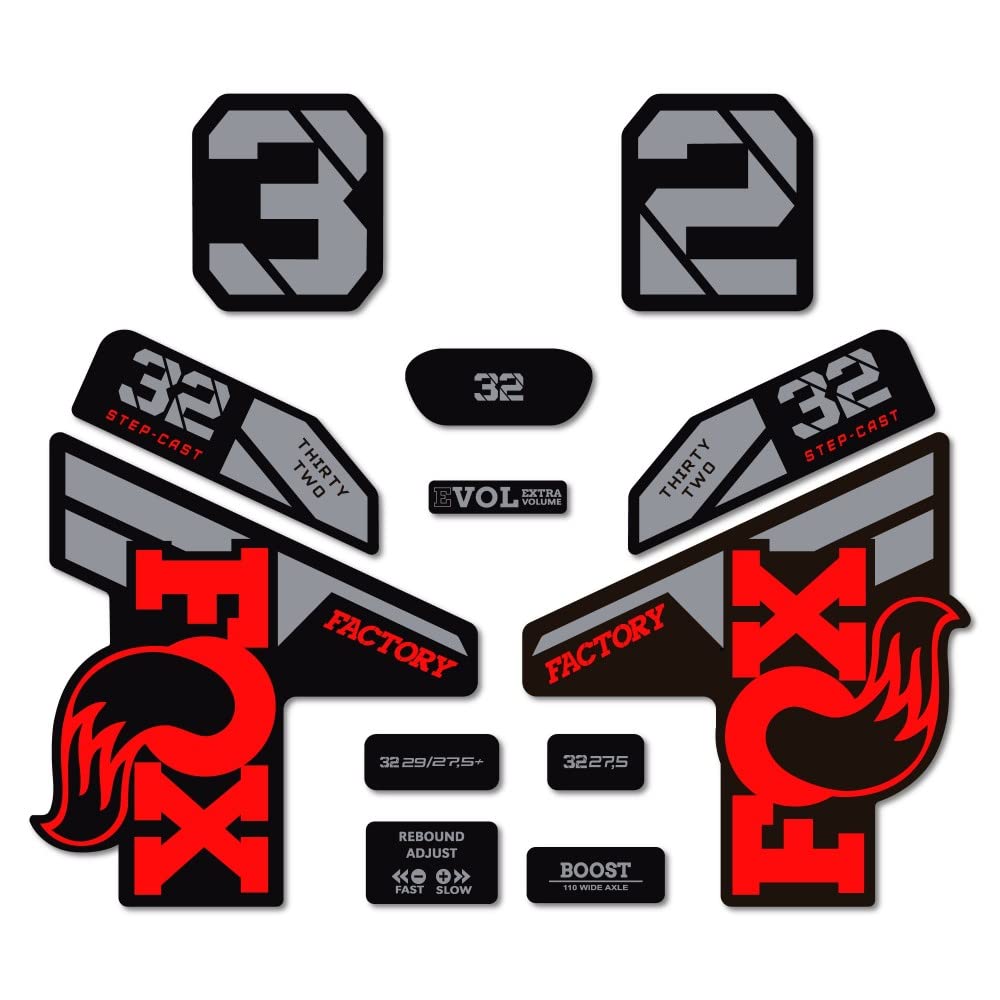 Autocollants Fox 32 SC Factory 2022 rouge pour personnaliser votre VTT cross-country