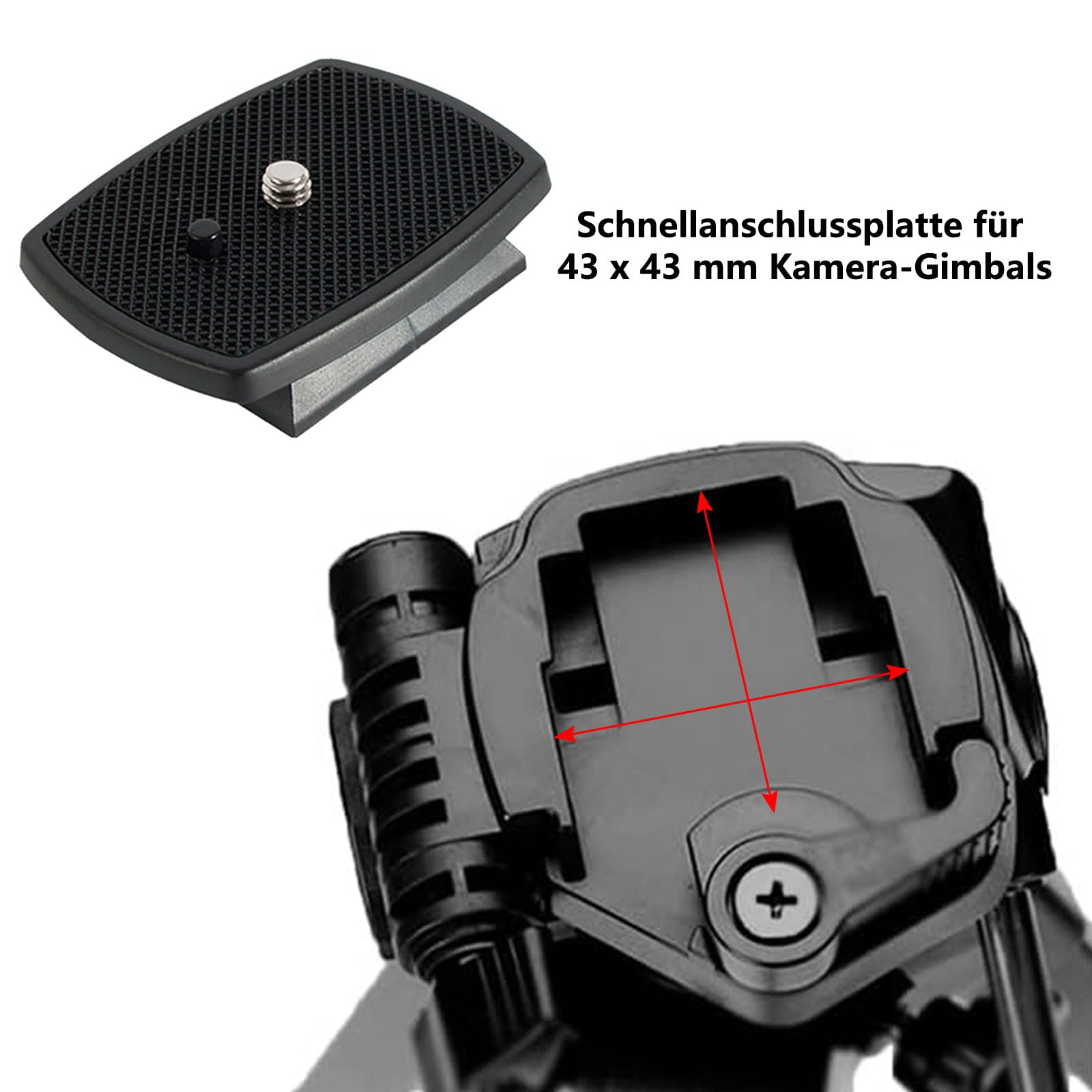 2 STK 43mm Kamera Schnellwechselplatte Stativ Schnellwechselplatte für Sony VCT-D580RM VCT-D680RM VCT-R640 D680 D580, Stativ Mount Adapter (Schwarz)