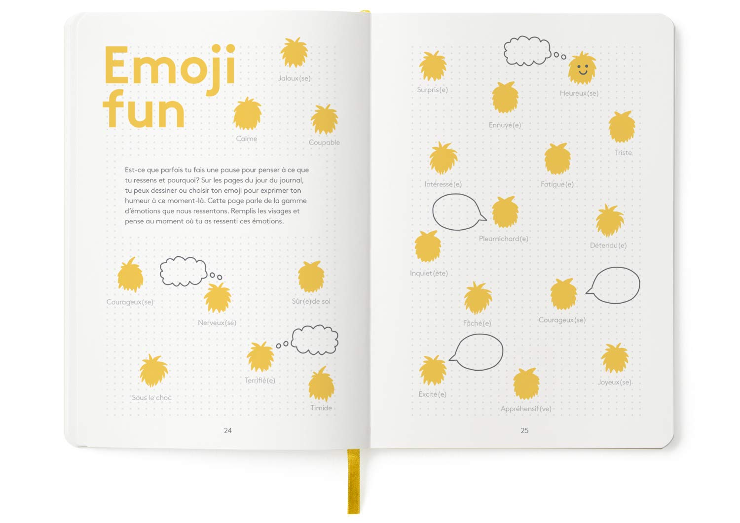 HappySelf Journal Quotidien 6-12 Ans Édition Française Enfants Jaune