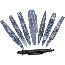 1144 Scale Warship Model Kit, 8-Piece 4D DIY Assembly Set Including Aegis Cruiser and Liaoning Carrier for Collectors and Display