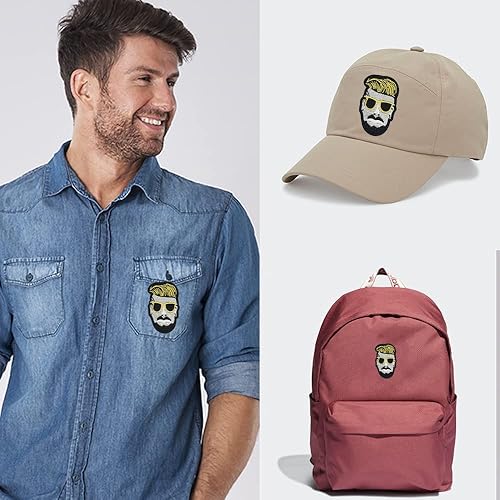 Miniatura 5 de Wikineon Parche de bordado para planchar diseño de insignia Cool Sunglasses Man para planchar y coser accesorios de bricolaje para chaquetas ropa