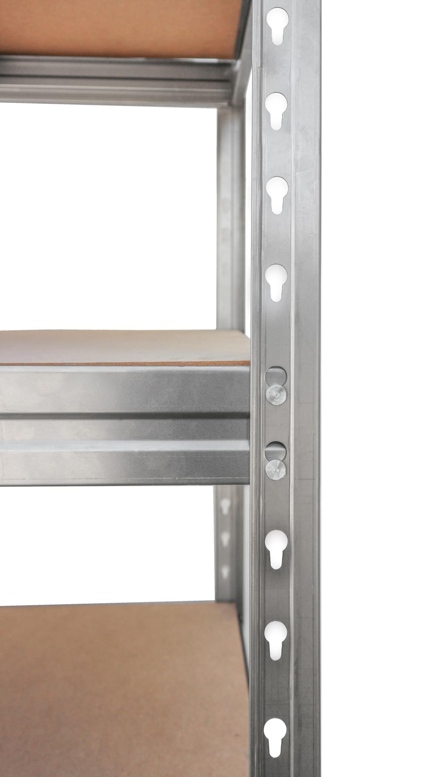 Regał do dużych obciążeń Bullrack Rivet 200 x 200 x 60 cm – 4 półki po 600 kg – ocynkowany, system wtykowy, regulacja wysokości, regał magazynowy, regał warsztatowy, regał garażowy z