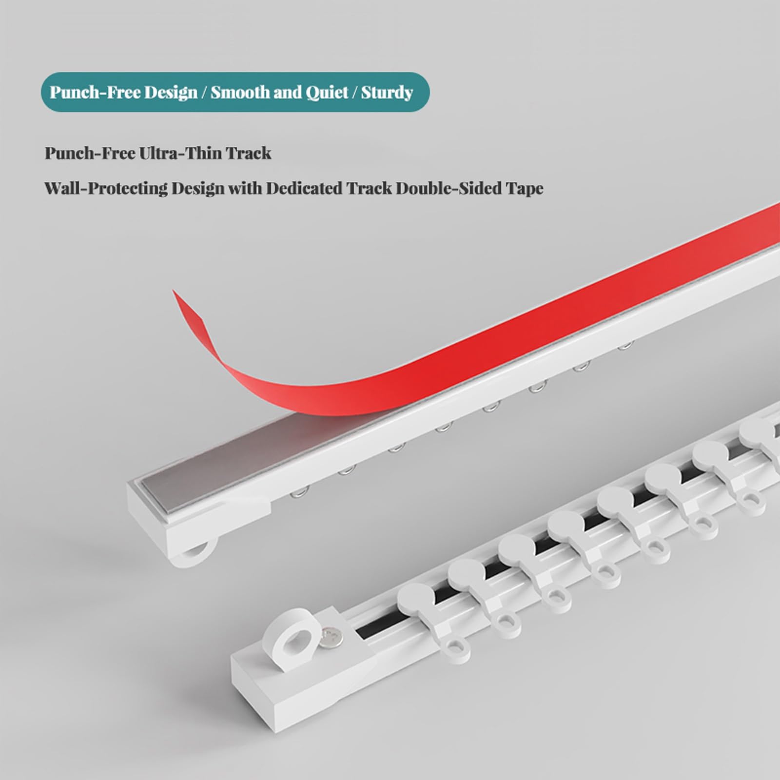 Tringles à rideaux adhésives - Sans perçage ni vis - Réglable de 40 à 600 cm - Tringle à rideaux polyvalente pour salon, studio, décoration d'intérieur