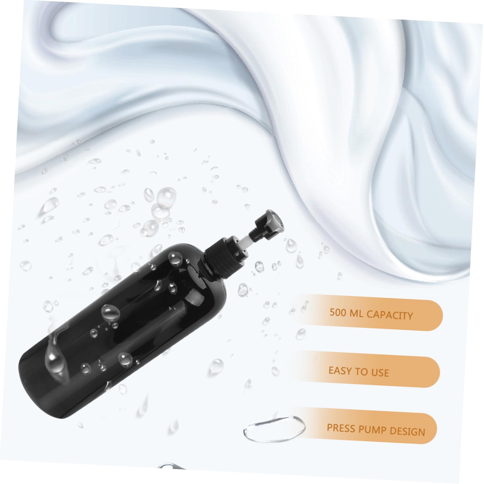 5 Stück-Pack Schwarze Kunststoff Pumpflaschen 500ml Druckspender Seifen Shampoobehälter Für Haushalt Outdoor