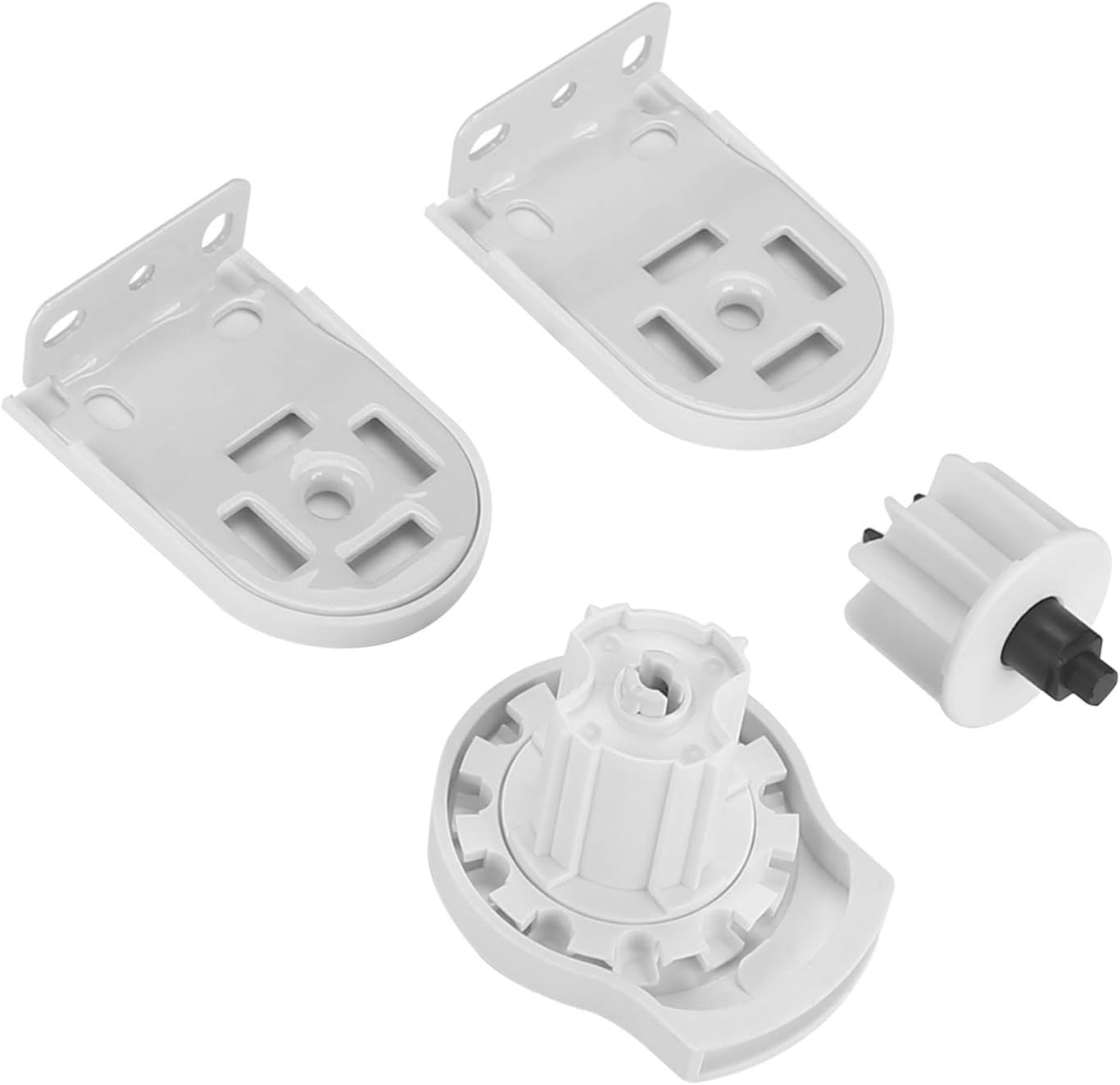 Roller Shade Brackets with Mechanism Roller Shade Clutch+Skyline Mounting Brackets + End Plug for 1 1/4" Tube, White