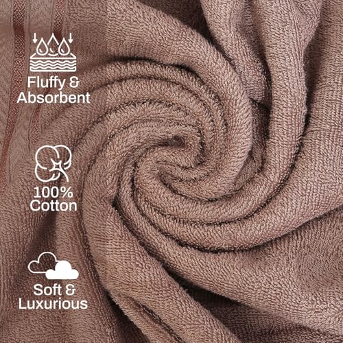 Image of Layers 100% Cotton Gym Towel | 380 GSM Quick Dry & Super Absorbent | Soft, Fade Resistant & Long Lasting | Gym, Yoga, Sports, Travel & Pool | 1 Piece for Men & Women | 50 x 100 cm - Beige