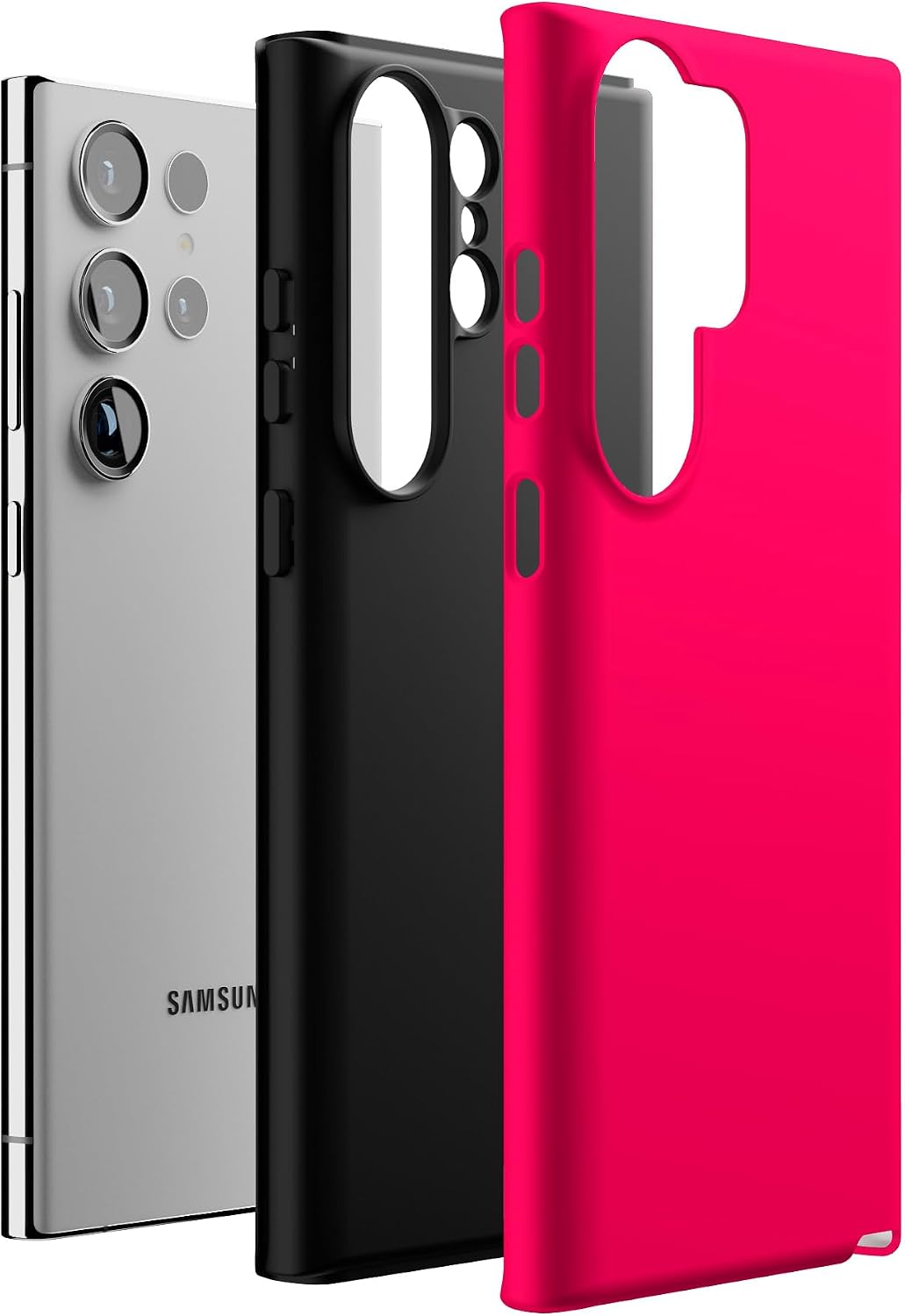 Casely Galaxy S23 Ultra Case | Think Pink | Solid Neon Pink | Essential Slim Dual-Layer Protective Design