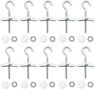 10 PCS Ceiling Hooks M5/90mm Ceiling Mount Hooks for Ceiling Iron Wall Fixing Ceiling Hooks Spring Installation Cavity Wall Fixing