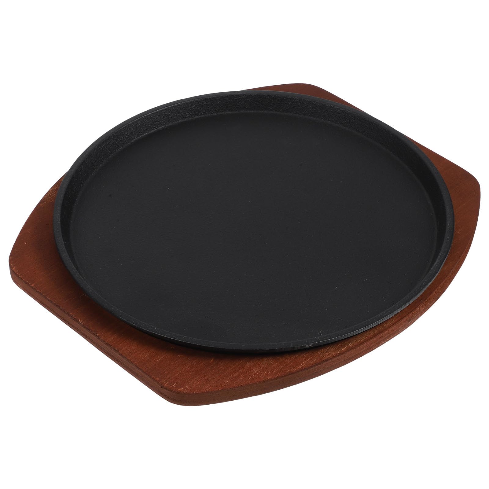 Piastra per Grigliare in Ferro Base in Legno, Design Compatto e Distribuzione Uniforme del Calore, per Bistecca e Barbecue