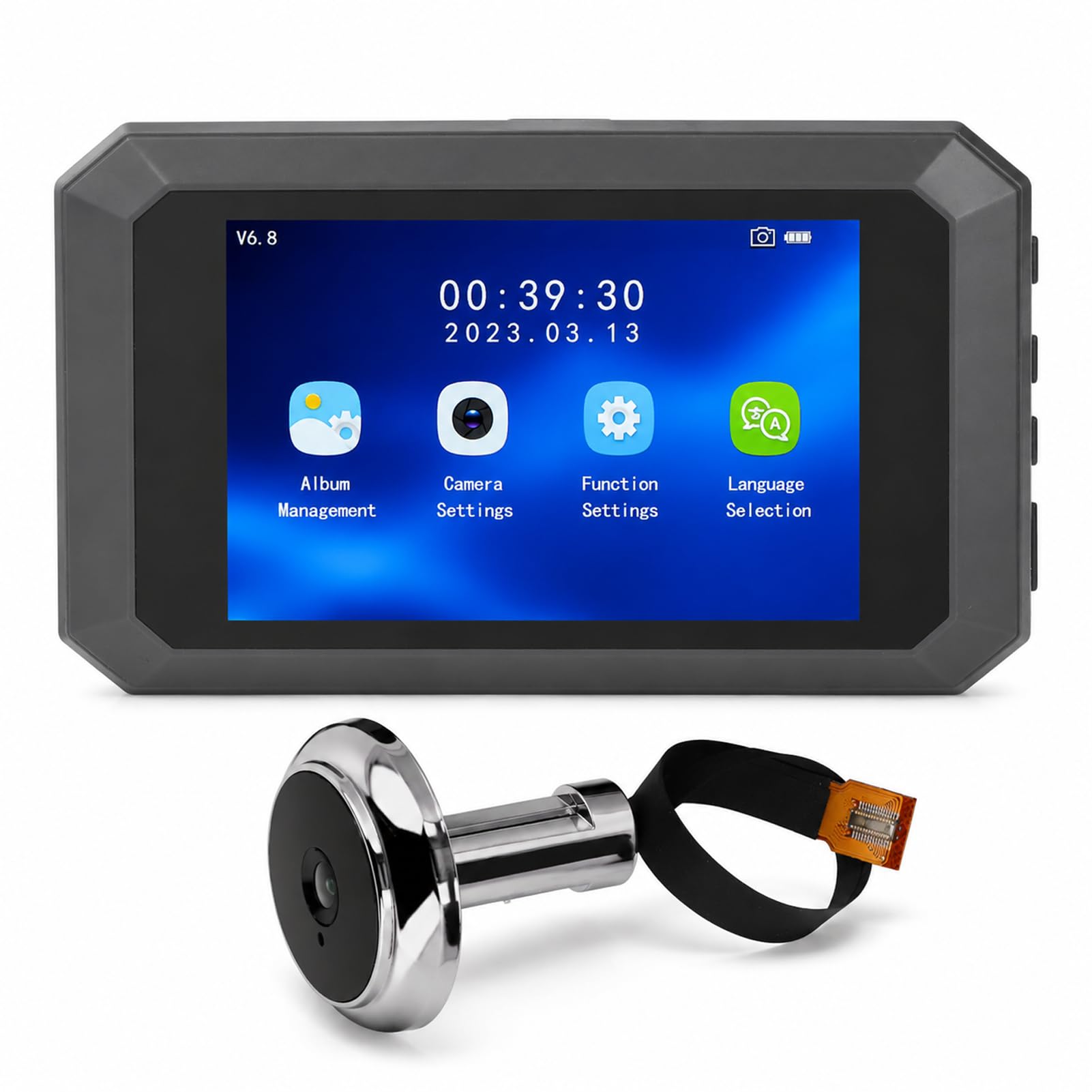 Telecamera Spioncino, Obiettivo 1080P 2MP, Videocitofono, Batteria 1400mAh, Rilevamento Movimento per di Sicurezza Domestica