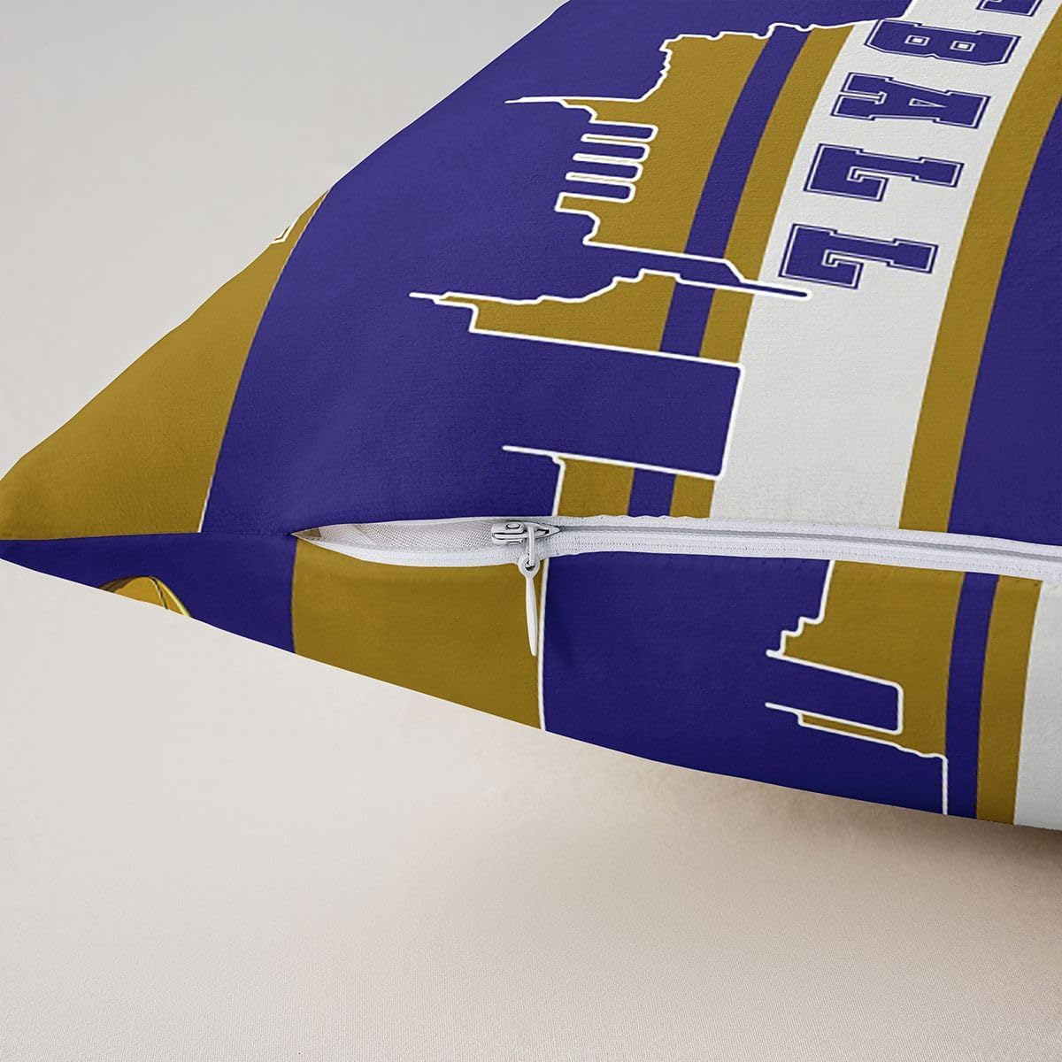 Erosebridal Football City Set of 2 Throw Pillow Covers 24x24 Inch Football Pillow Covers Kids Purple Rugby Game Cushion Covers Football Fans Sports Ball Competition Cushion Cases