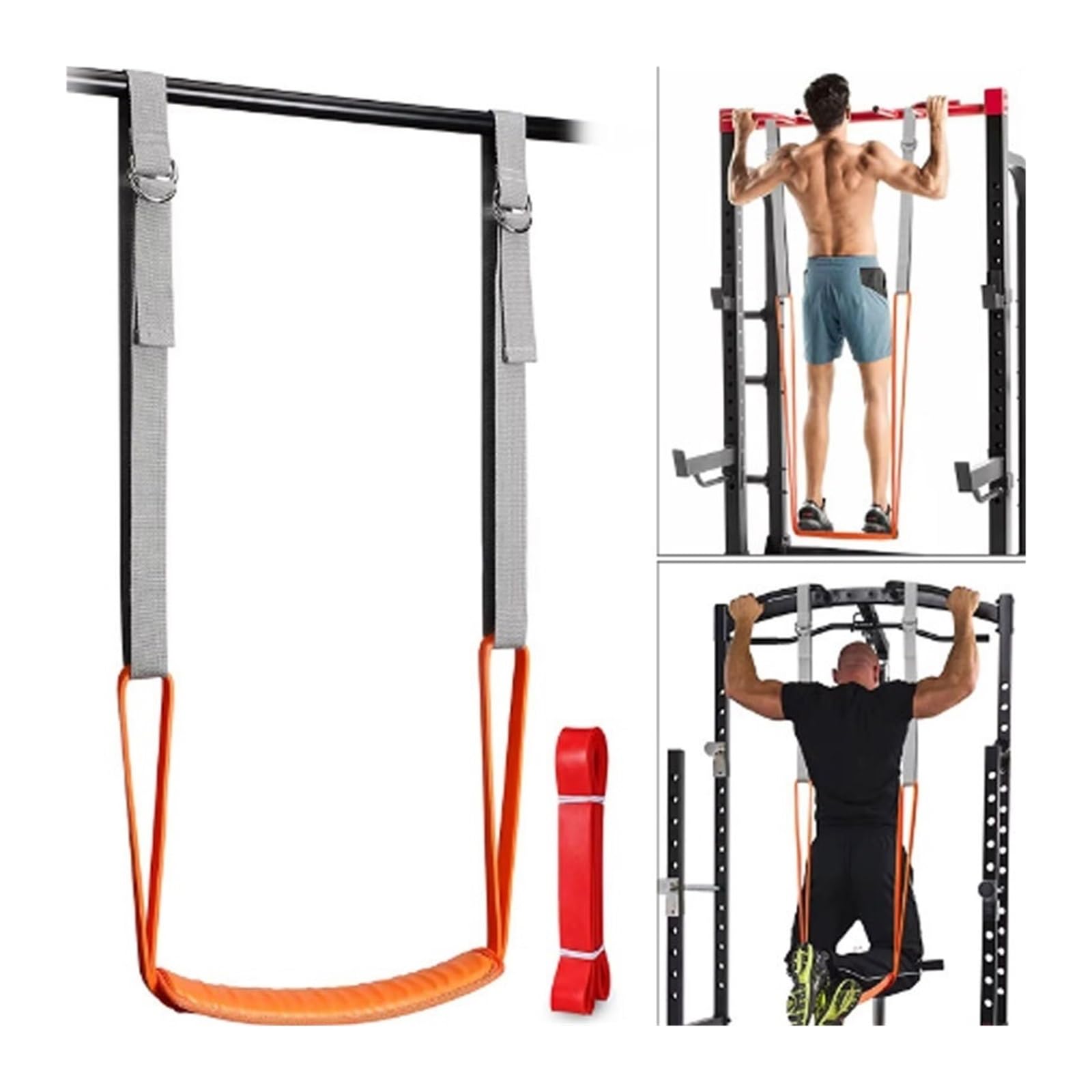 Widerstandsbänder mit Griffen 1 x Reck-Pull-Up-Power-Band, verstellbares Unterstützungsband