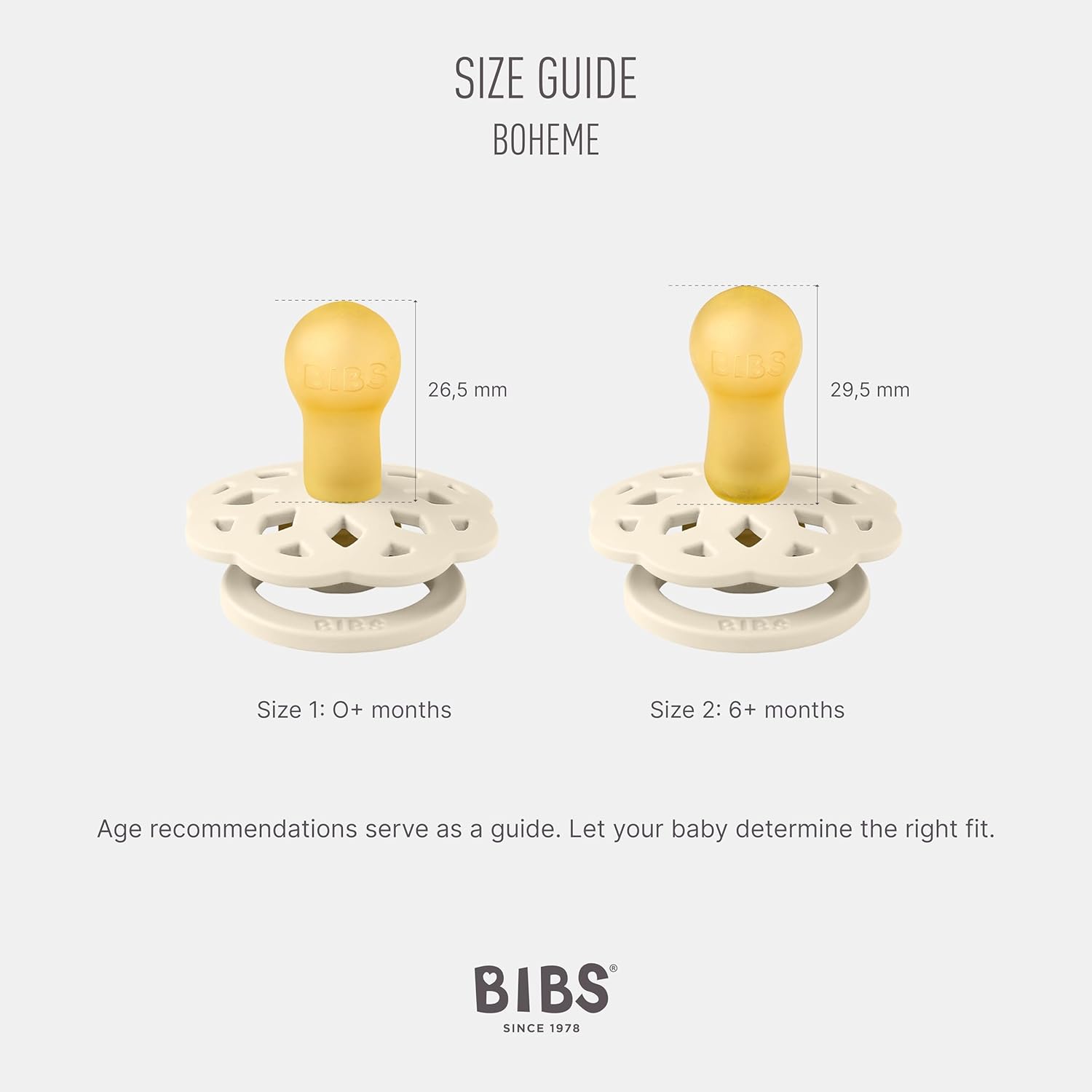 BIBS Boheme Soother 4-Pack | BPA Free Dummy Pacifier | Round Nipple | Natural Rubber Latex | Made in Denmark | Size 6-18 Months | Blossom Mix