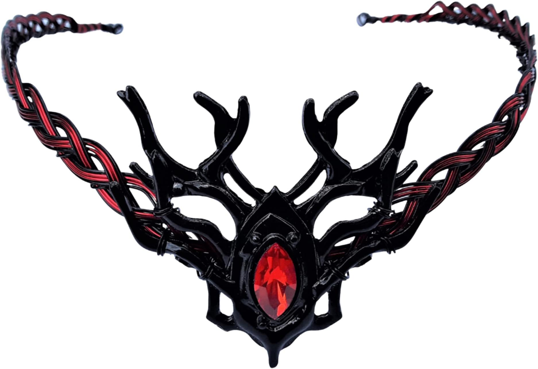 Thyme2dreamDark Elf Black Elven Circlet Woodland Crown Headdress for Women or Men