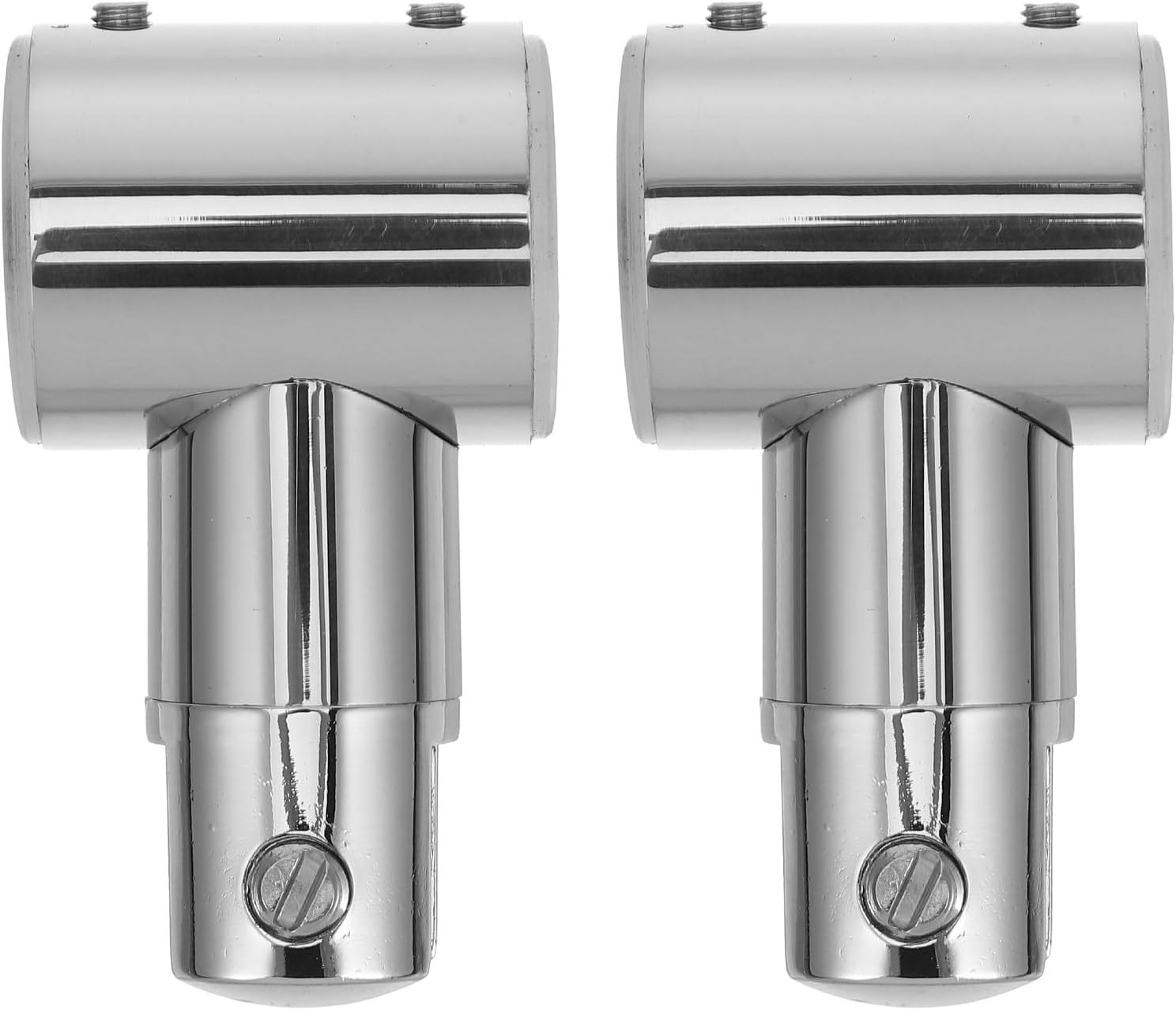 Didiseaon 2pcs Stainless Steel Door Pipe Connector Clamp for Bathroom Fixtures, T Shaped Shower Glass Clamp with Firm Hold and Versatile Use, Silver Metal Pipe Connector for Bathroom