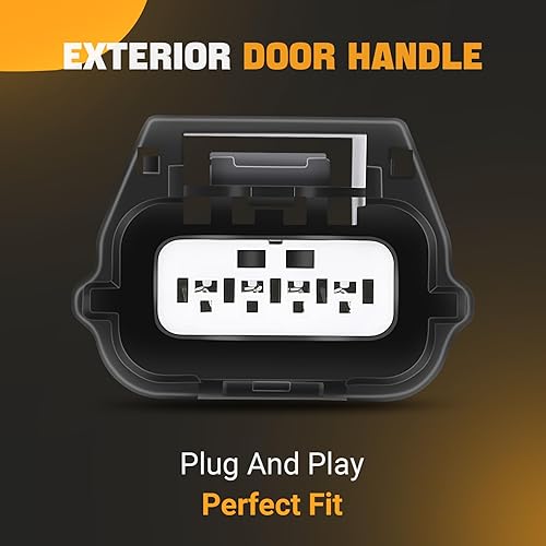 Miniatura 3 de Yikesai Manija de puerta delantera izquierda para el lado del conductor, cromada con orificio para llave, entrada inteligente sin llave compatible