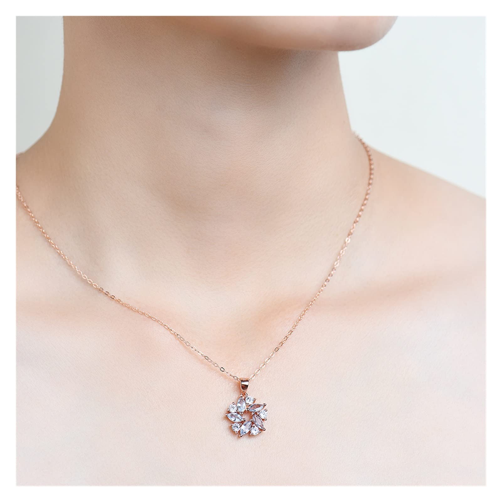 Collane con pietre preziose topazio marchese Ciondolo in argento sterling 925 massiccio for fidanzamento Promessa Ilarità Collane da donna