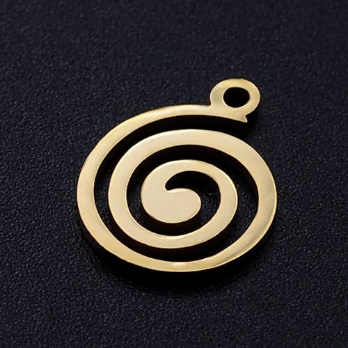 Miniatura 2 de DICOSMETIC 5pcs Stainless Steel Golden Mountain Pendant Seed of Life Pendant Round Vortex Charm Ocean Wave Pendant Flower of Life Pendant for