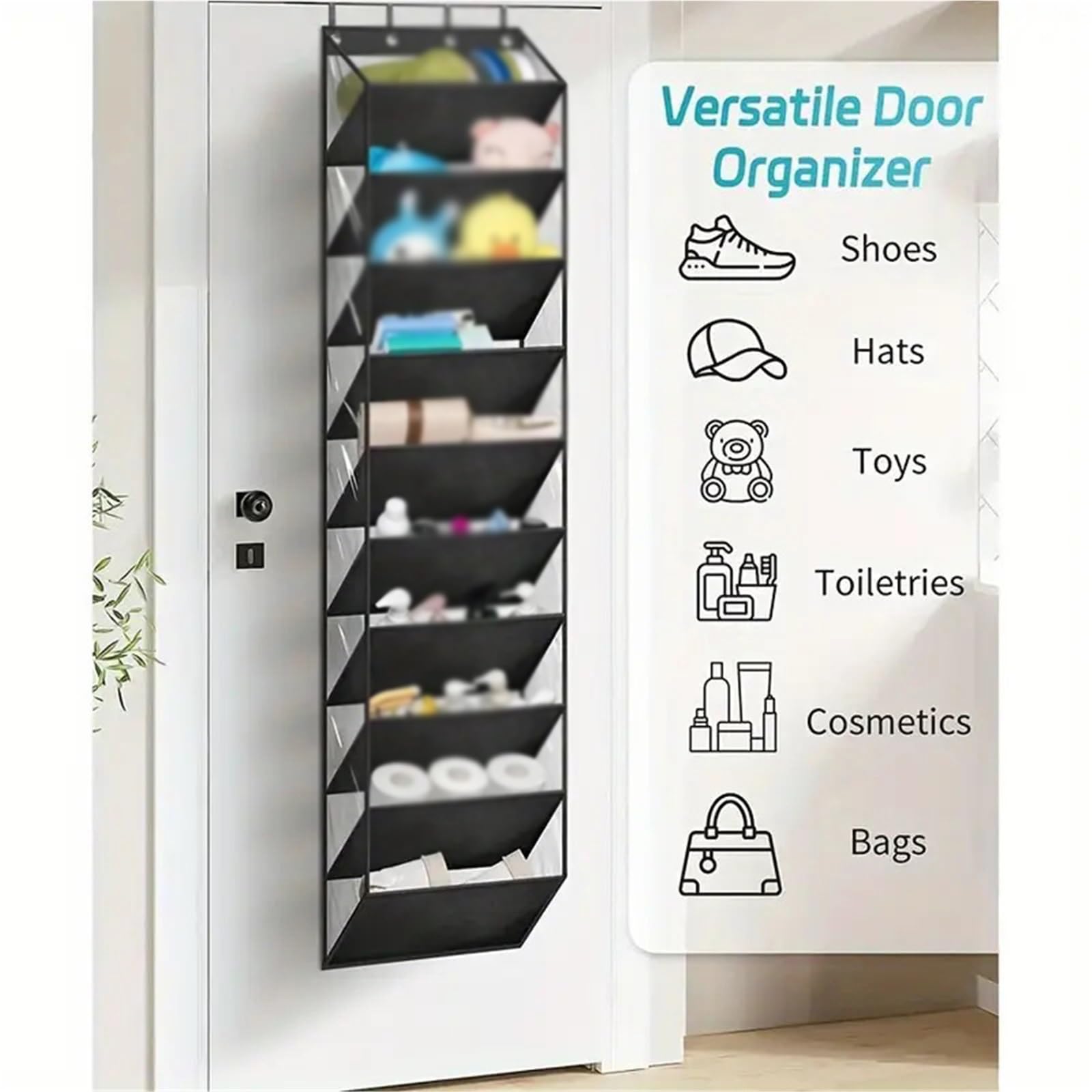 Almacenamiento Organizador de Zapatos sobre la Puerta, Zapatero Colgante Grande(10 Tier)