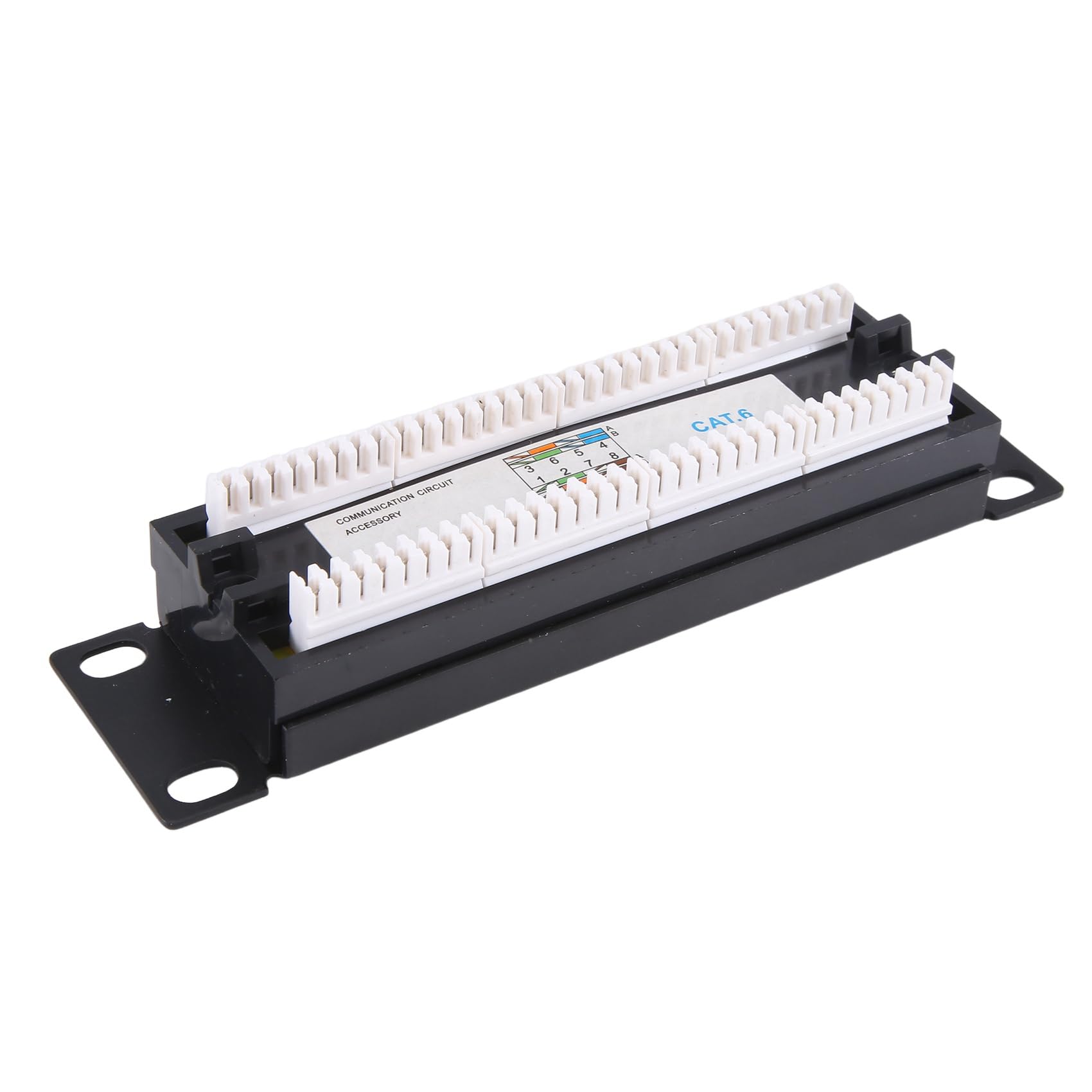 4X CAT6 8 Puertos Patch Panel Rack Network 6.89 Pulgadas 1U Montaje en Rack con Conector RJ45 para de Distribución Doméstico
