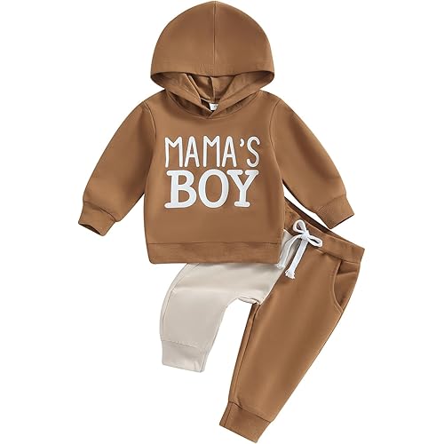 VISGOGO Baby Boy Clothes 3 6 Months,Toddler Hooded Outfits 12 18M Sweater Sweatpants Fall Winter Infant Clothing