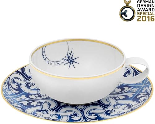 Miniatura 2 de Vista Alegre Juego de 4 tazas de té y platillos de porcelana Transatlântica