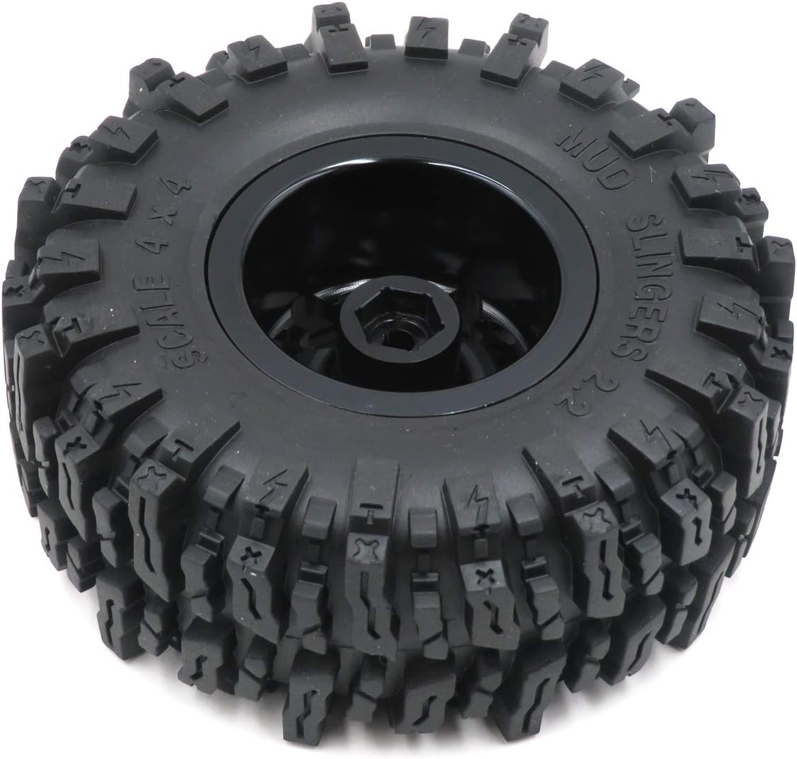 Up To 40% OFF hobbysoul 2pcs RC 2.2 Mud Slingers Tires Crawler Tyres Height 124mm & Aluminium Alloy Ghost 2.2 Beadlock Wheels Rims