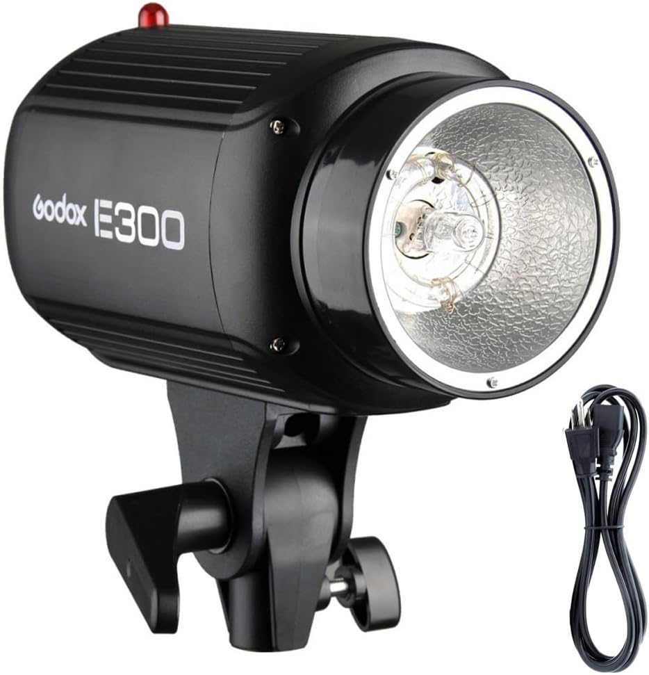 Godox E300 Monolight Studio Flash Strobe Light for Phototgraphy, 300W Photoshoot Strobe Lighting, GN 58 Daylight Flash Dimmable, 75W Modeling Lamp, Recycle Time 0.3-2s, AC 110V