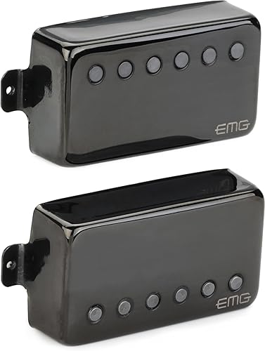 EMG 5766 Bridge and Neck Humbucker - Juego de pastillas para guitarra, color negro cromado