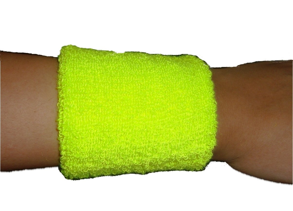 PRASH Unisex Fluorescent Acrylic Soft Sweatband Wristband for all Sports, 3 Inch, Green -Set of 2 Pieces (B00MRB7NEG) Amazon Price History, Amazon Price Tracker