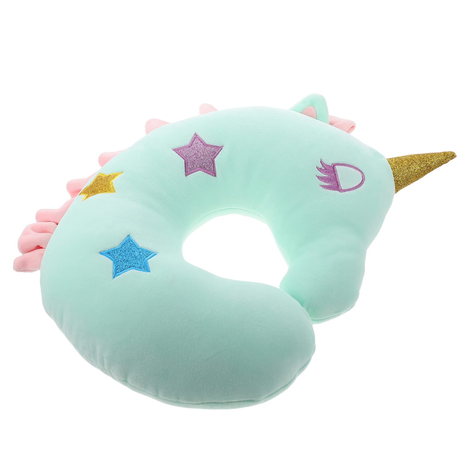 Ciieeo Almohada de Viaje Cuello Diseño de Unicornio Adorable, Relleno de Algodón PP, Forma Soporte Cómodo en Casa y Viajes