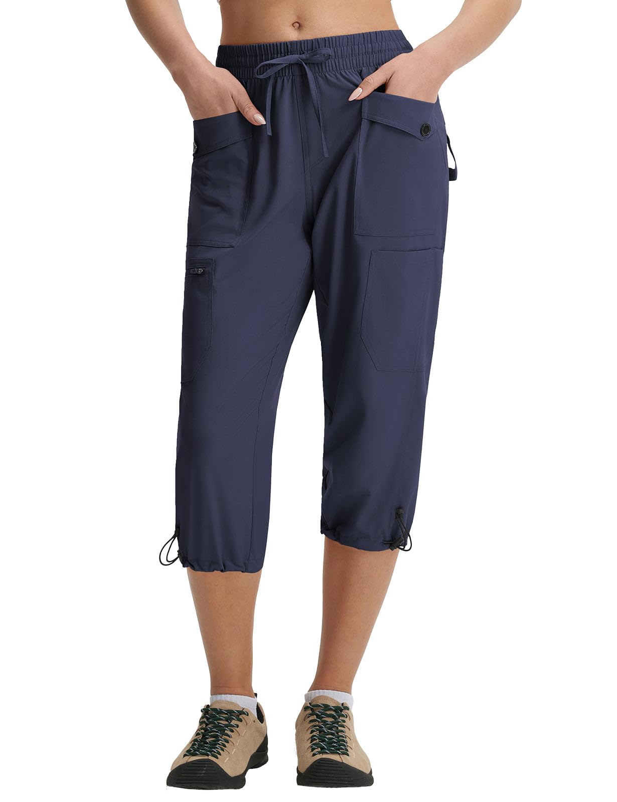 baleaf Damen Wanderhose Knielang UV Schutz Cargohose Outdoorhose Sommerhose