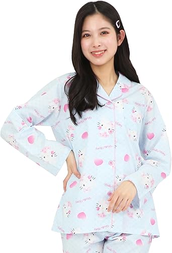 ハローキティ　パジャマ　ハイビスカス　部屋着 Amazon | [SAZAC] ハローキティ シャツパジャマ 綿100