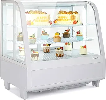 ROVSUN 3.5 Cu.Ft Commercial Display Refrigerator with LED Lighting and Automatic Defrost