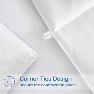 EASEL Size Down Alternative Comforter, White, 82x86 Inches | Quilted Duvet Insert for All Seasons, Soft Lightweight Bedding with Corner Tabs, Breathable Machine Washable Hotel Quality