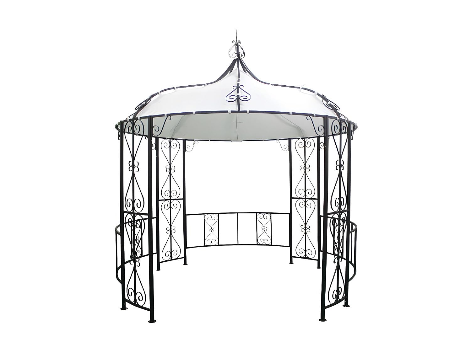 Vente-​unique - Kiosque de Jardin en métal façon Fer forgé D300 x H305 cm - Noir - TILCARA