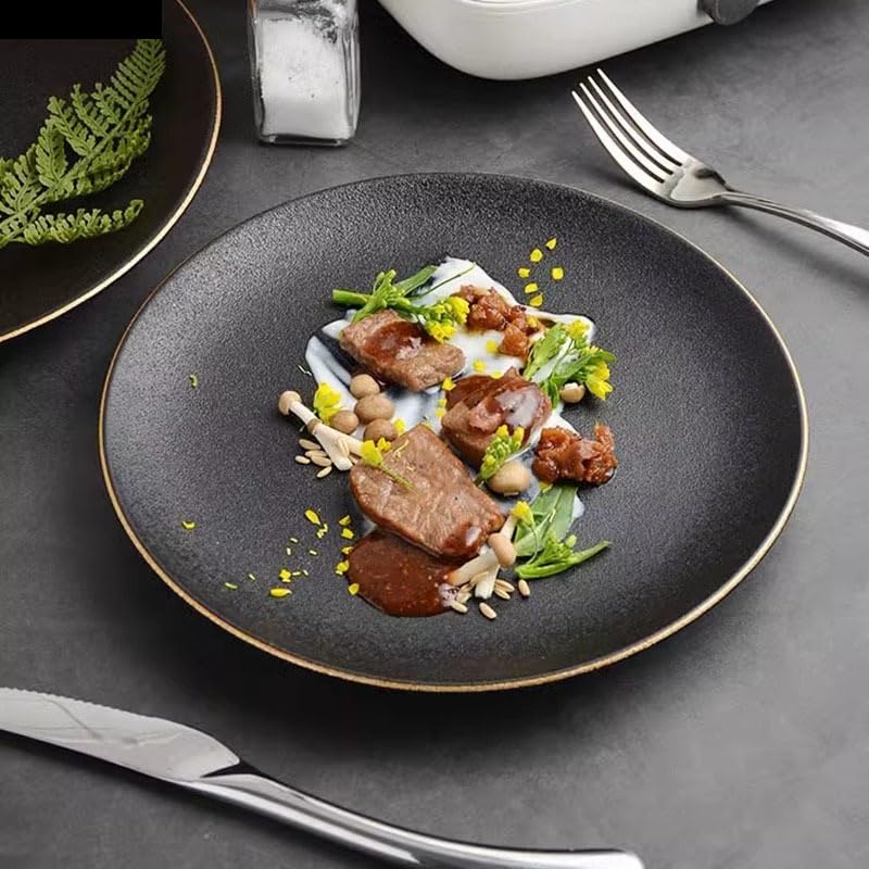 Dinnerteller Teller Essteller Teller Teller Keramik Dessertteller für Restaurant Steak Nudeln Geschirr für Küche, Salatteller Teller flach stapelbar