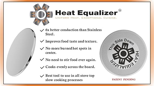 Miniatura 5 de -Difusor de calor de alto pulido de grado comercial de 12 pulgadas para estufas de gas y eléctricas, aluminio resistente y aleación de cobre, 0.551