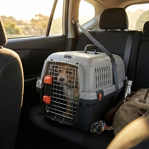 URBNLIVING Dog & Cat Pet Carrier Travel Crate – Approved Transporter Cage Kennel Box for Car Travel - Medium - Image 5