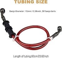 Vista 5 de Mtsooning - Manguera de aceite para embrague, freno, de acero trenzado, para motocicleta, tubo, 1 unidad., 60cm, Rojo