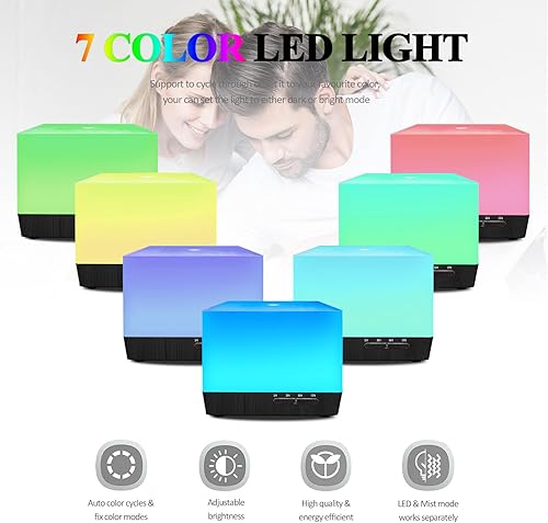 Miniatura 2 de Humidificadores para dormitorio, hogar, habitación grande, habitación de niños, guardería, oficina, 16.9 fl oz, humidificador ultrasónico de niebla