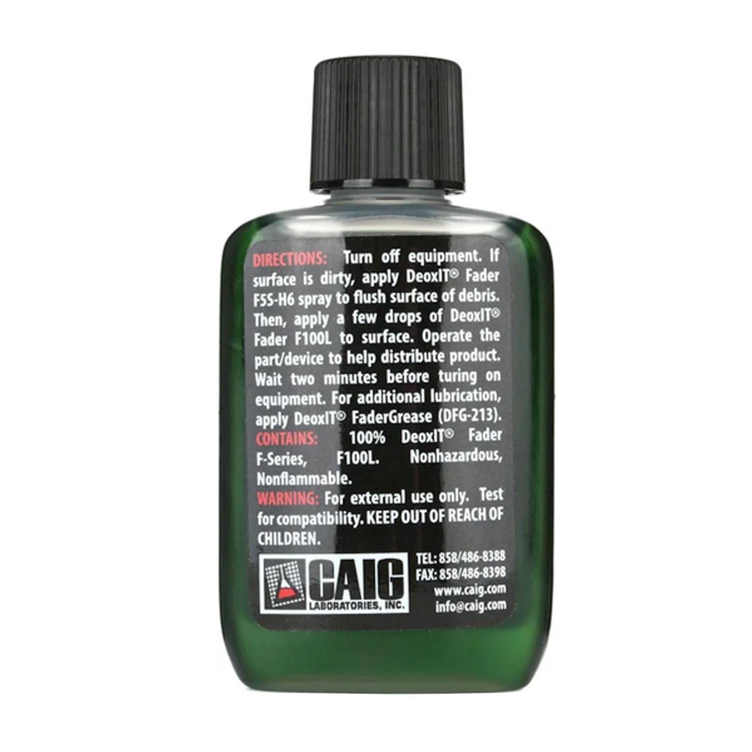 Caig DeoxIT F100L-L25C Faderlube Nettoyant pour contact plastique + chiffon microfibre Keepdrum