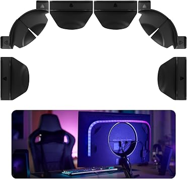 Upgraded Brackets Set Fit for Philips Hue Play Gradient Light Strip, Compatible with 55" 65" 75" Hue TV Lightstrip, Light Strip Brackets Kit, LED Light Strip Mounting Clips Kit W/Strong 3M Adhesive