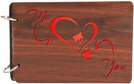 BK HOME AND DECOR Natural Wooden Files Collection Handcrafted Wooden Photo Album for Cherished Memories 277