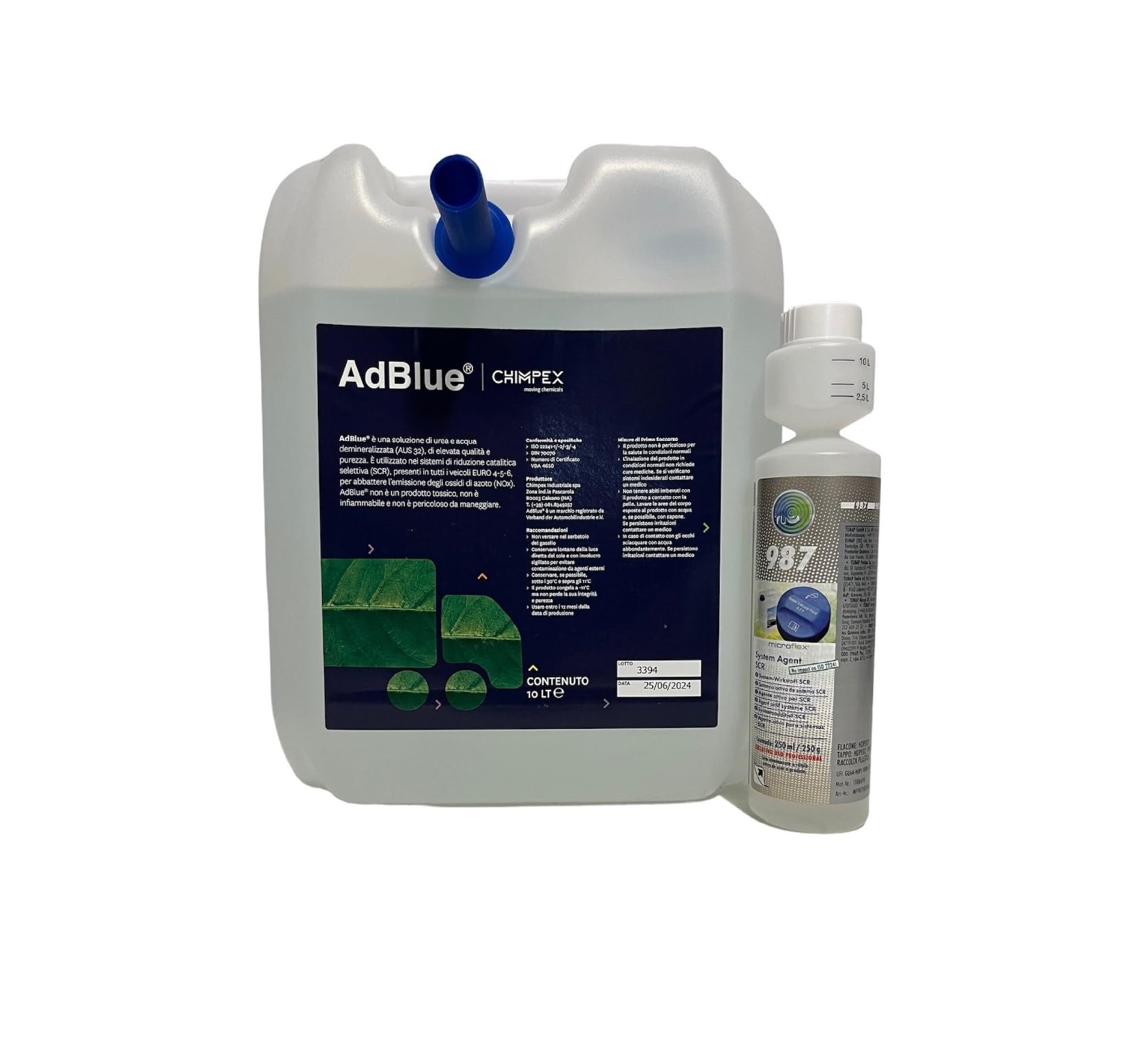 Garrafa Adblue 10L + 987 Aditivo Anticristalizante Adblue 250ML