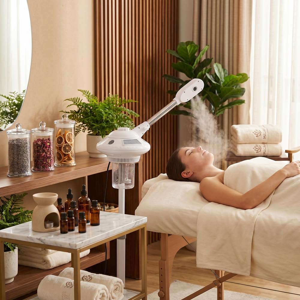 Vaporizador Facial de Ozono 750W con Brazo Oscilante Ajustable