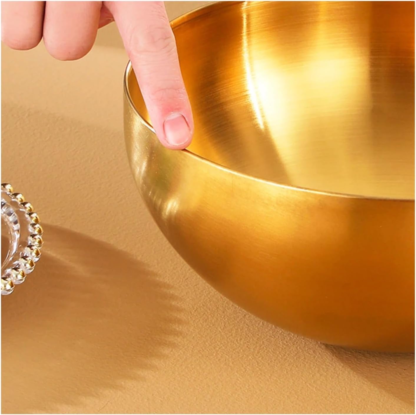 Mixing Bowls, Stainless Steel Mixing Bowl Large Capacity Salad Bowls Soup Rice Noodle Kitchen Food Container,20X9CM