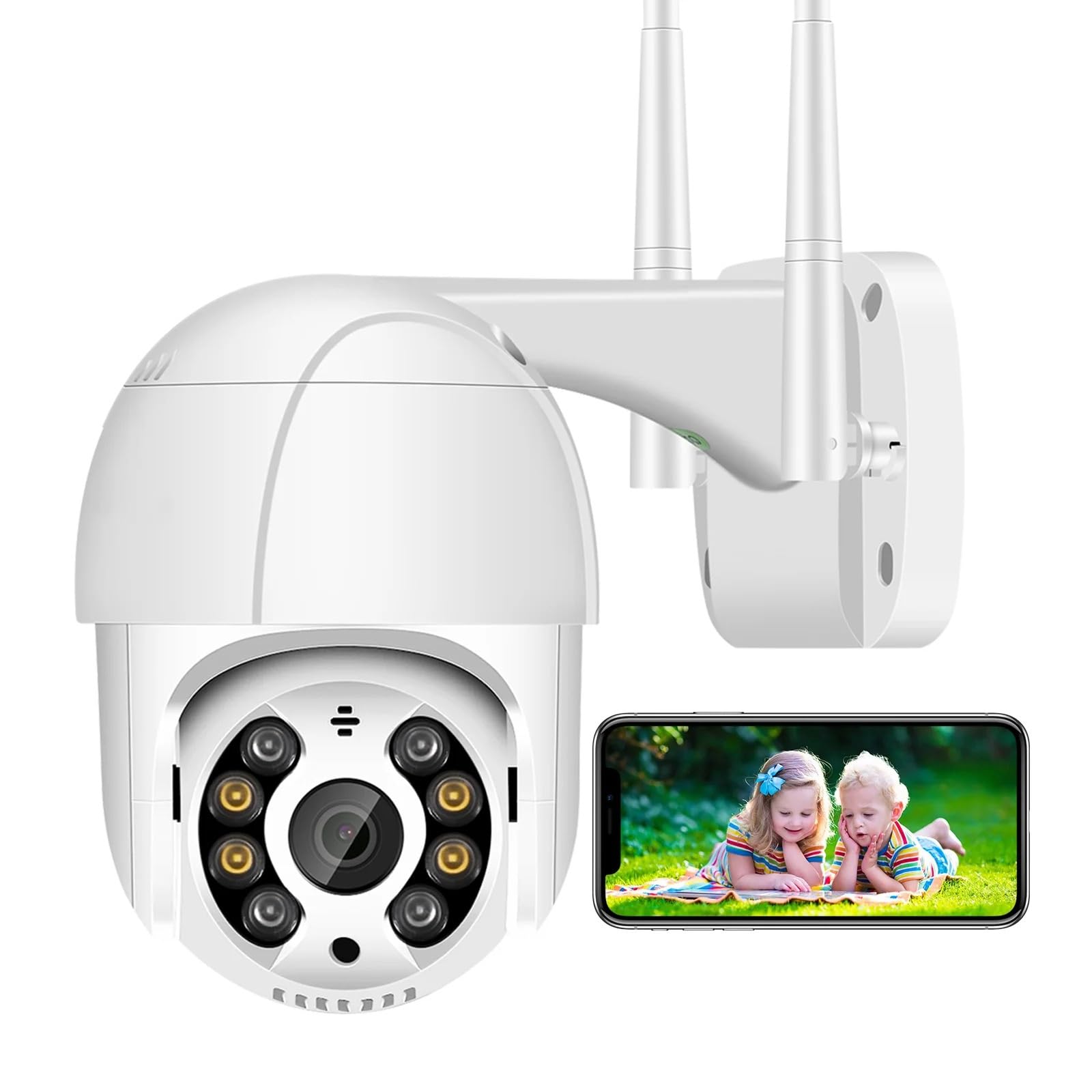 JVDDI 4MP PTZ IP Camera 1080P Wireless Security CCTV with AI Human Detection 4X Digital Zoom P2P Audio Wifi Outdoor(4MP NO SD Card)