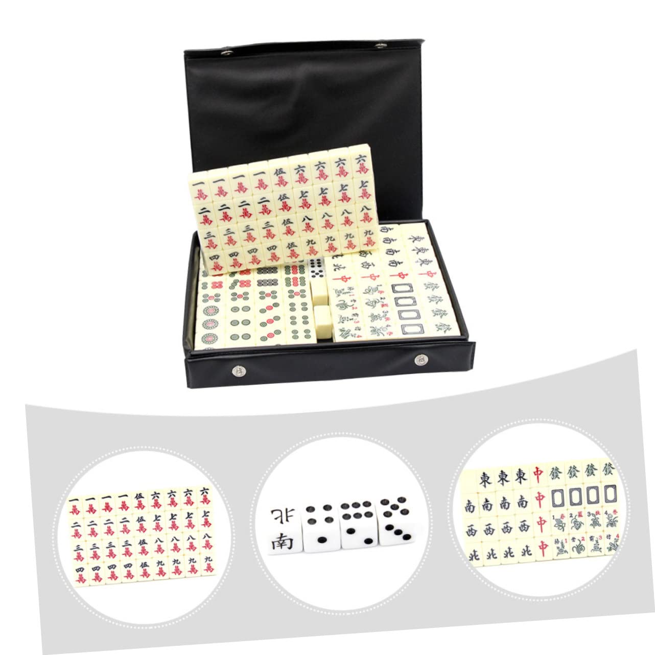 Kompaktes Reisespielzeug Mahjong Satz 1 Satz PVC Traditionell | Kleiner Format, für Party und Camping, Transportabel für Unterwegs, Fördert Logisches Denken